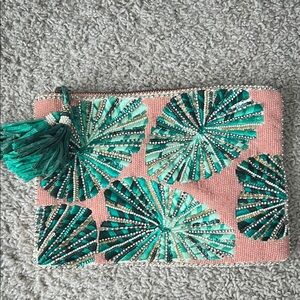 Anthropologie - Tropical Beaded Clutch with Tassel